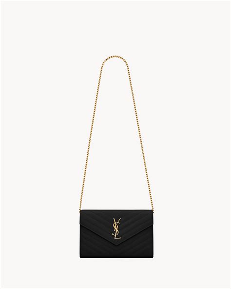 ysl c.wall|CLASSIC CASSANDRE CHAIN WALLET IN GRAIN DE .